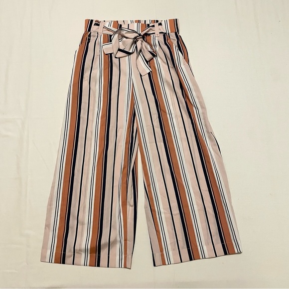 Zara Trafaluc Collection Belted Striped Trouser Pants Size Small - Picture 14 of 14